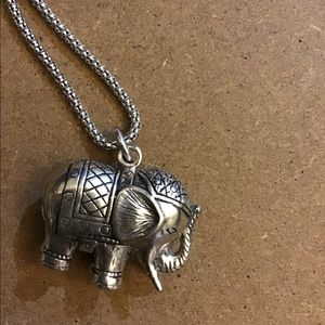 elephant sterling silver pendant long necklace